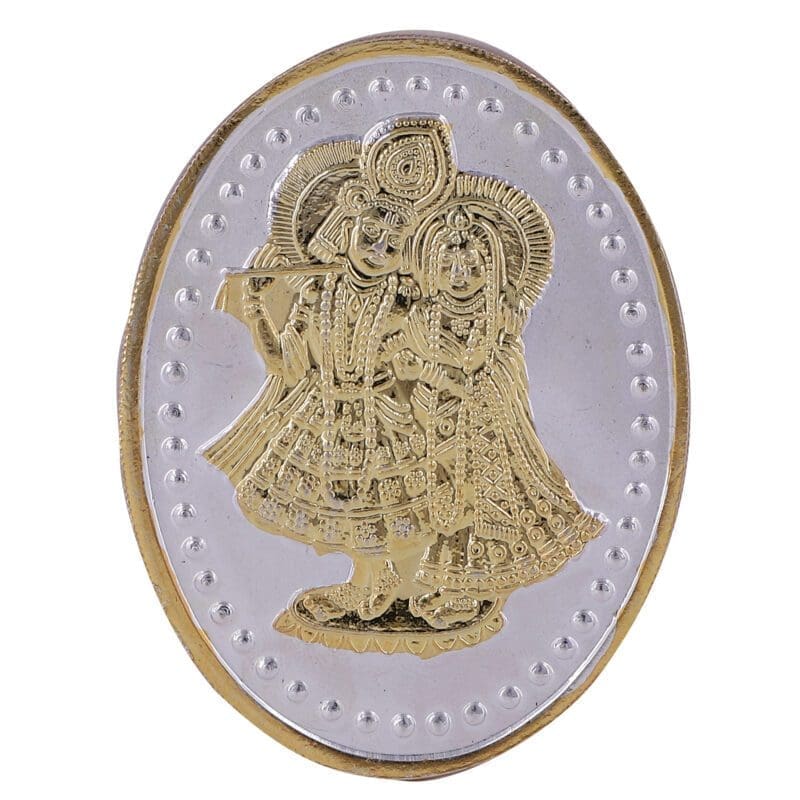 Golden Polish Radha Krishna Coin